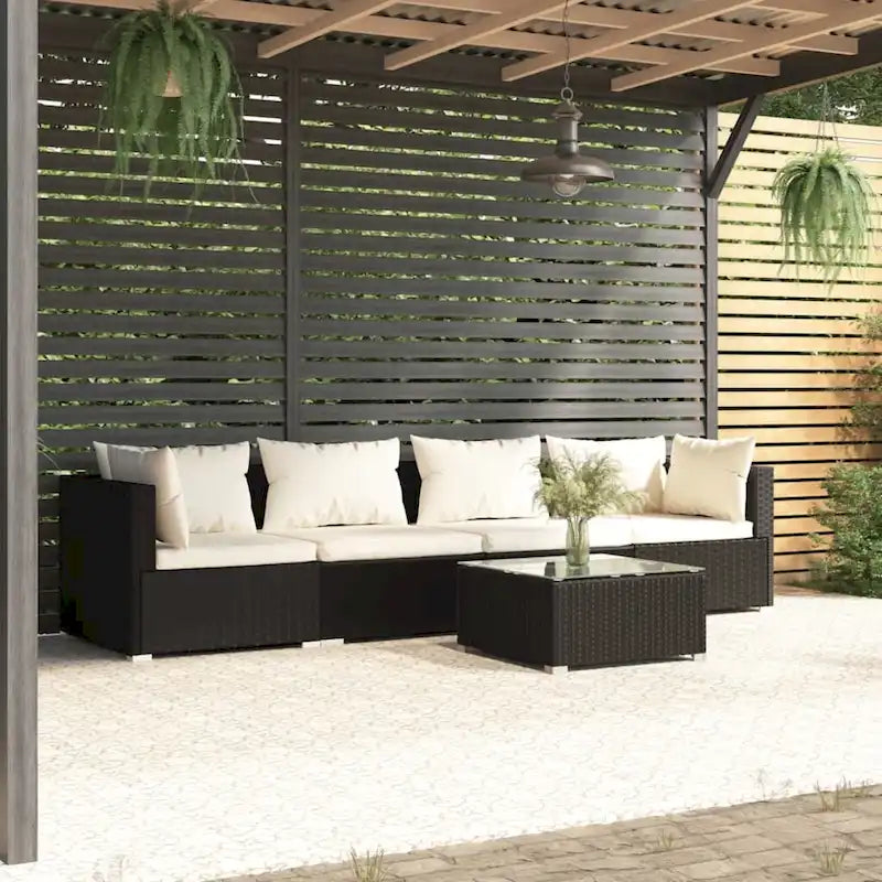 Canapé d'angle de patio vidaXL, canapé deux places, fauteuil d'extérieur en rotin synthétique