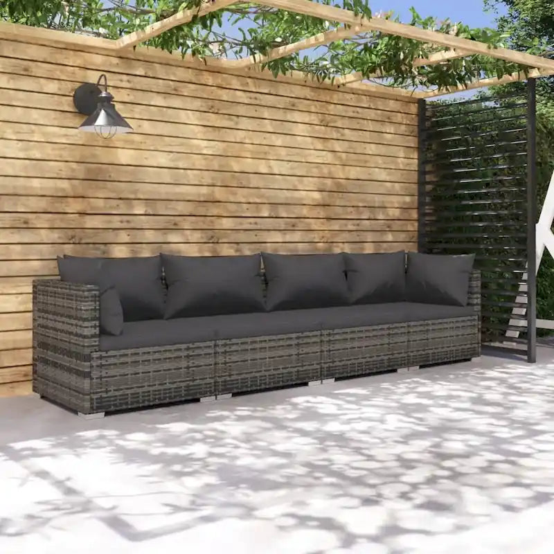 Canapé d'angle de patio vidaXL, canapé deux places, fauteuil d'extérieur en rotin synthétique