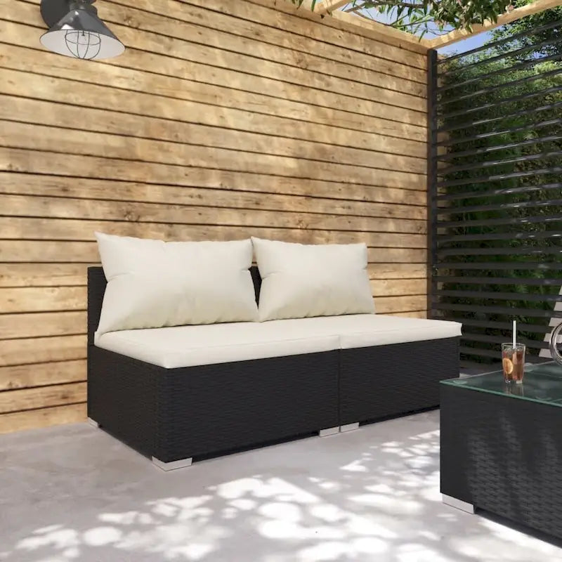 Canapé d'angle de patio vidaXL, canapé deux places, fauteuil d'extérieur en rotin synthétique