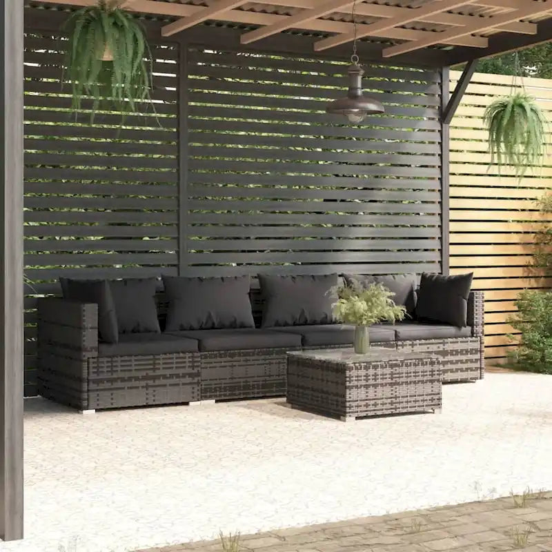 Canapé d'angle de patio vidaXL, canapé deux places, fauteuil d'extérieur en rotin synthétique