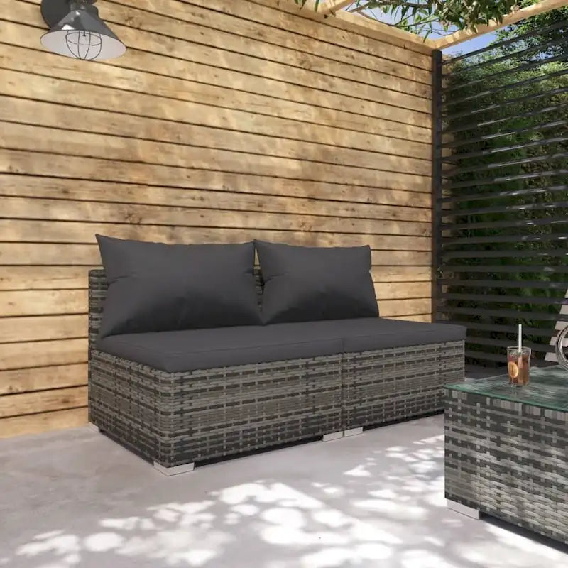 Canapé d'angle de patio vidaXL, canapé deux places, fauteuil d'extérieur en rotin synthétique