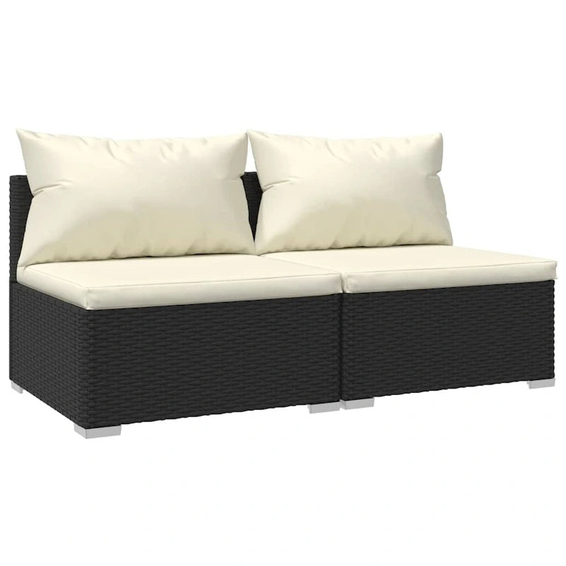 Canapé d'angle de patio vidaXL, canapé deux places, fauteuil d'extérieur en rotin synthétique