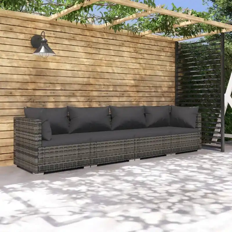 Canapé d'angle de patio vidaXL, canapé deux places, fauteuil d'extérieur en rotin synthétique