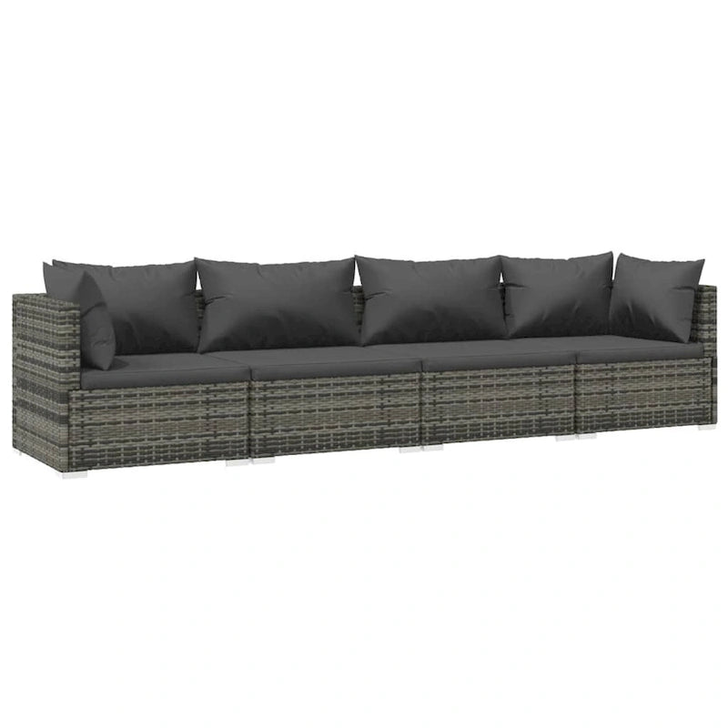 Canapé d'angle de patio vidaXL, canapé deux places, fauteuil d'extérieur en rotin synthétique