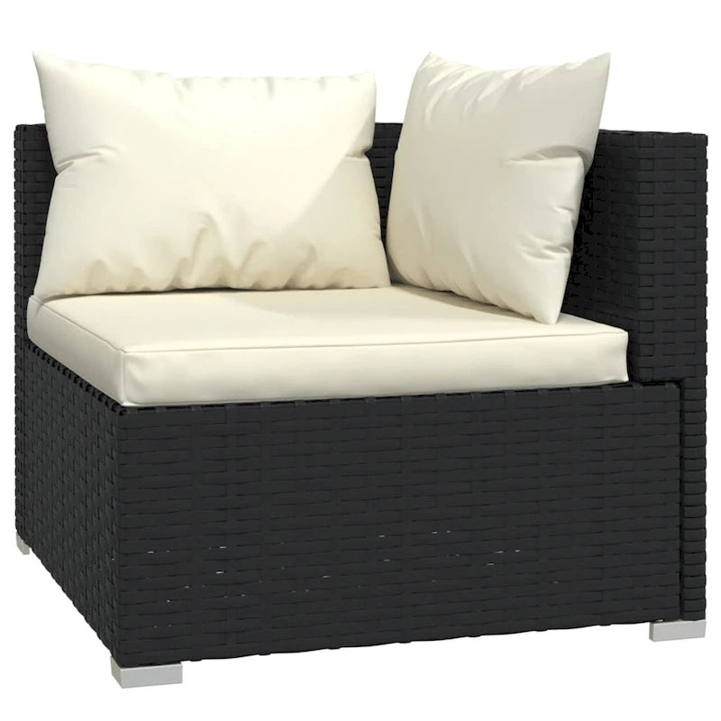 Canapé d'angle de patio vidaXL, canapé deux places, fauteuil d'extérieur en rotin synthétique