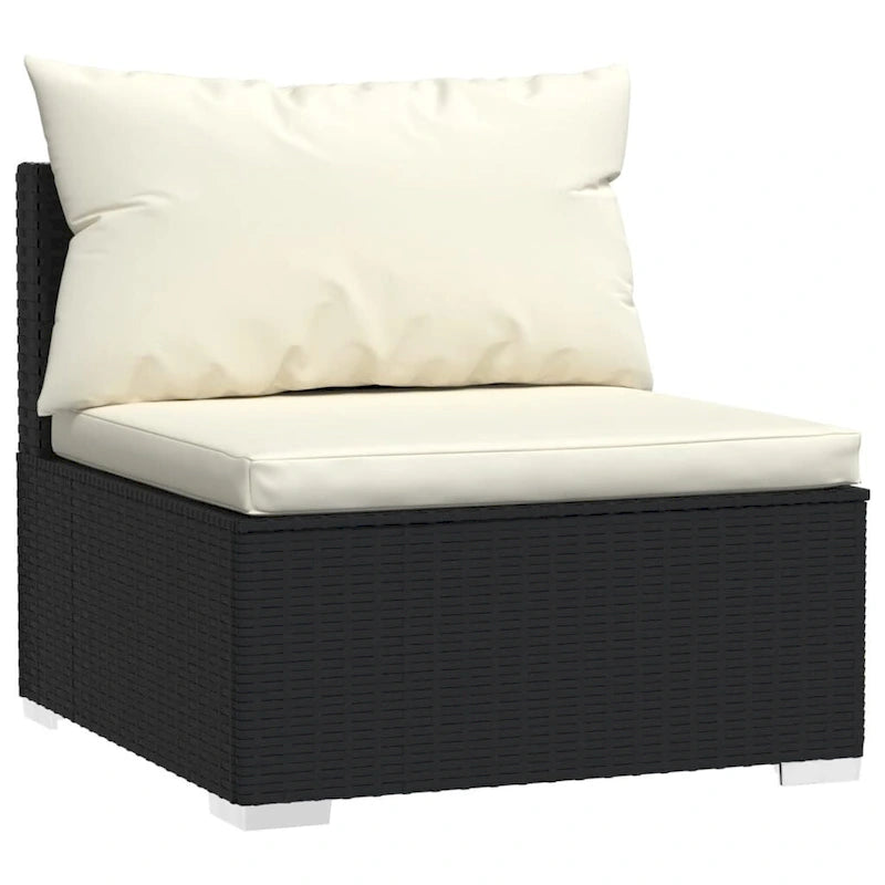 Canapé d'angle de patio vidaXL, canapé deux places, fauteuil d'extérieur en rotin synthétique