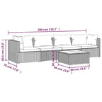 Canapé d'angle de patio vidaXL, canapé deux places, fauteuil d'extérieur en rotin synthétique