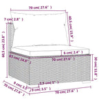 Canapé d'angle de patio vidaXL, canapé deux places, fauteuil d'extérieur en rotin synthétique