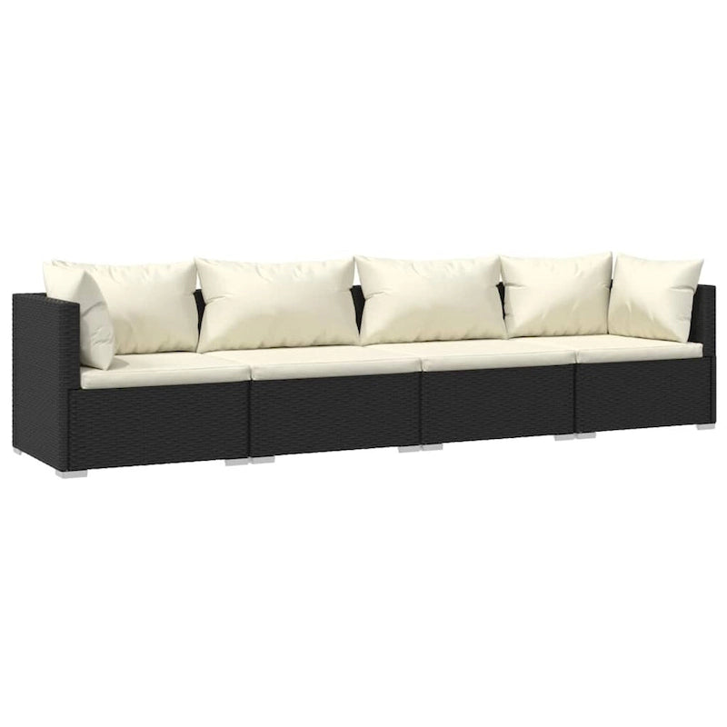 Canapé d'angle de patio vidaXL, canapé deux places, fauteuil d'extérieur en rotin synthétique
