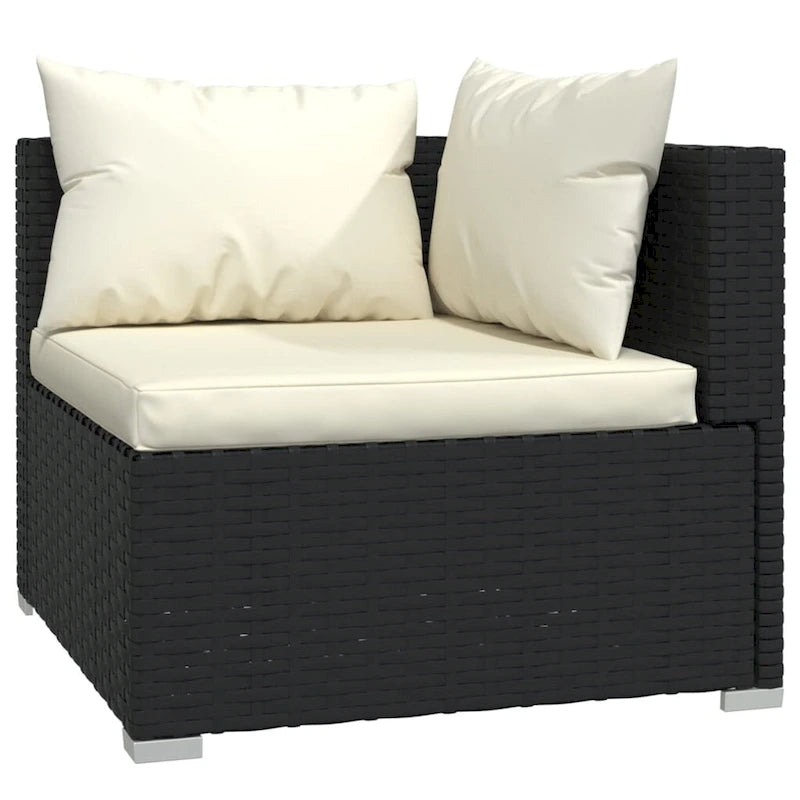 Canapé d'angle de patio vidaXL, canapé deux places, fauteuil d'extérieur en rotin synthétique