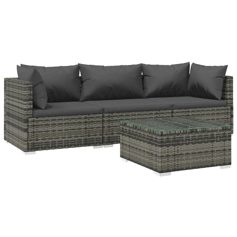 Canapé d'angle de patio vidaXL, canapé deux places, fauteuil d'extérieur en rotin synthétique
