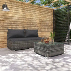 Canapé d'angle de patio vidaXL, canapé deux places, fauteuil d'extérieur en rotin synthétique