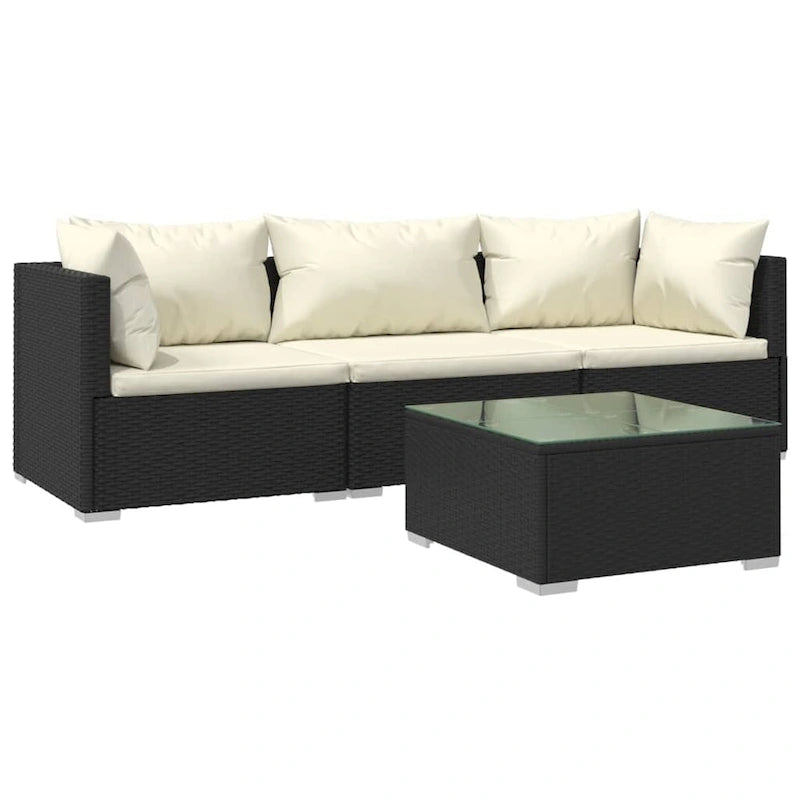 Canapé d'angle de patio vidaXL, canapé deux places, fauteuil d'extérieur en rotin synthétique