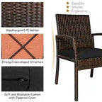 Ensemble table et chaises de jardin en rotin Costway 7 pièces avec coussins - Voir les détails