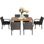 Ensemble table et chaises de jardin en rotin Costway 7 pièces avec coussins - Voir les détails
