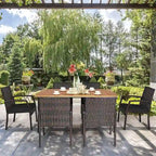 Ensemble table et chaises de jardin en rotin Costway 7 pièces avec coussins - Voir les détails