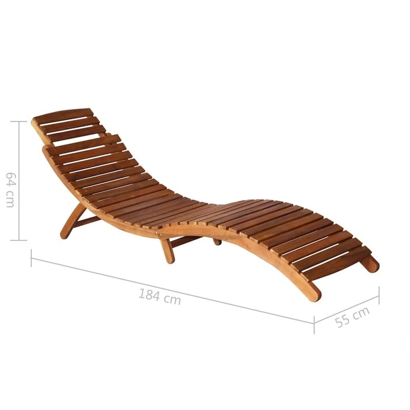 Ensemble de 2 chaises longues vidaXL avec table et coussins en bois d'acacia massif - 72,4 x 21,7 x 25,2