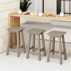 Tabourets de comptoir carrés d'extérieur Polytrends Laguna HDPE tous temps 24 pouces (ensemble de 3)