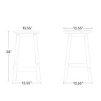 Tabourets de comptoir carrés d'extérieur Polytrends Laguna HDPE tous temps 24 pouces (ensemble de 3)