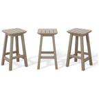 Tabourets de comptoir carrés d'extérieur Polytrends Laguna HDPE tous temps 24 pouces (ensemble de 3)