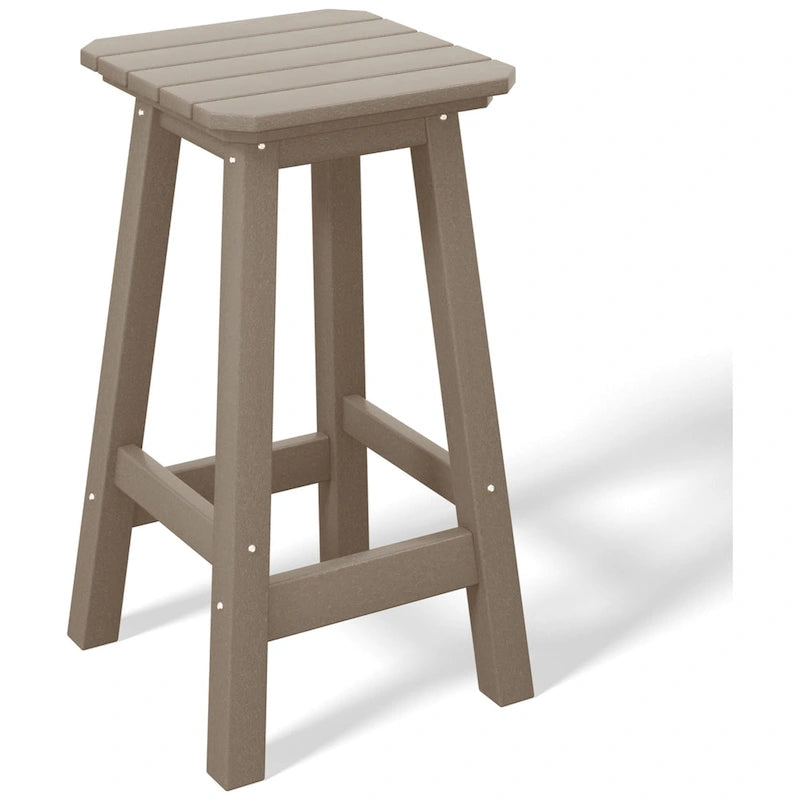 Tabourets de comptoir carrés d'extérieur Polytrends Laguna HDPE tous temps 24 pouces (ensemble de 3)