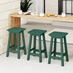 Tabourets de comptoir carrés d'extérieur Polytrends Laguna HDPE tous temps 24 pouces (ensemble de 3)