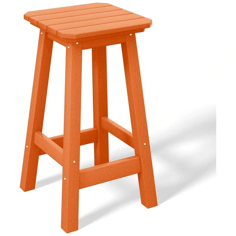 Tabourets de comptoir carrés d'extérieur Polytrends Laguna HDPE tous temps 24 pouces (ensemble de 3)