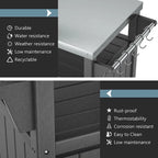 Chariot de service pour barbecue/grill, table de préparation et de repas extérieure avec plateau en acier inoxydable 304 et revêtement en PEHD.
