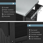 Chariot de service pour barbecue/grill, table de préparation et de repas extérieure avec plateau en acier inoxydable 304 et revêtement en PEHD.