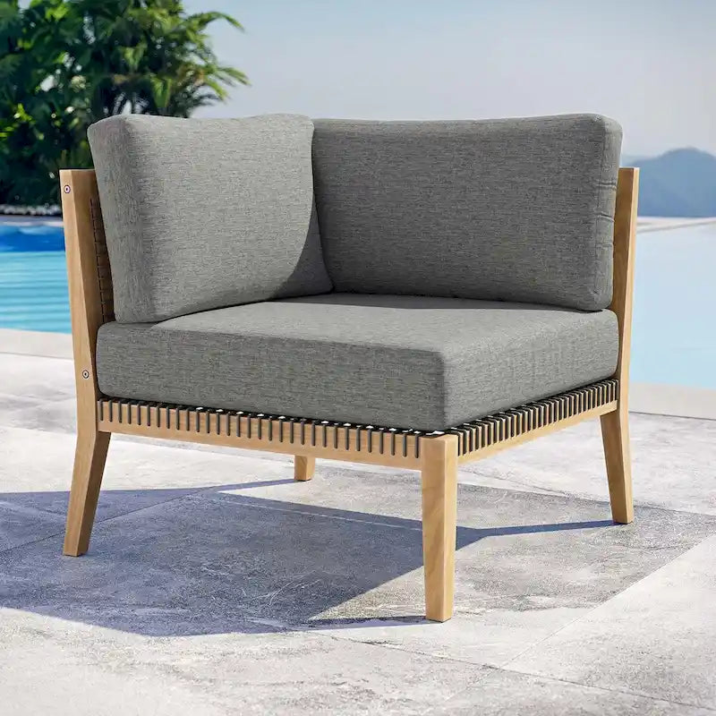 Chaise d'angle de patio en bois de teck Clearwater Outdoor