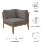Chaise d'angle de patio en bois de teck Clearwater Outdoor