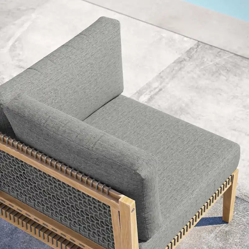 Chaise d'angle de patio en bois de teck Clearwater Outdoor
