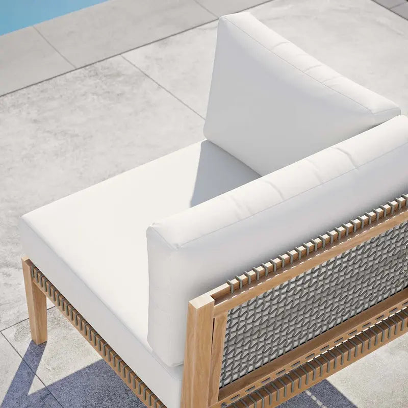 Chaise d'angle de patio en bois de teck Clearwater Outdoor