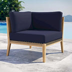 Chaise d'angle de patio en bois de teck Clearwater Outdoor