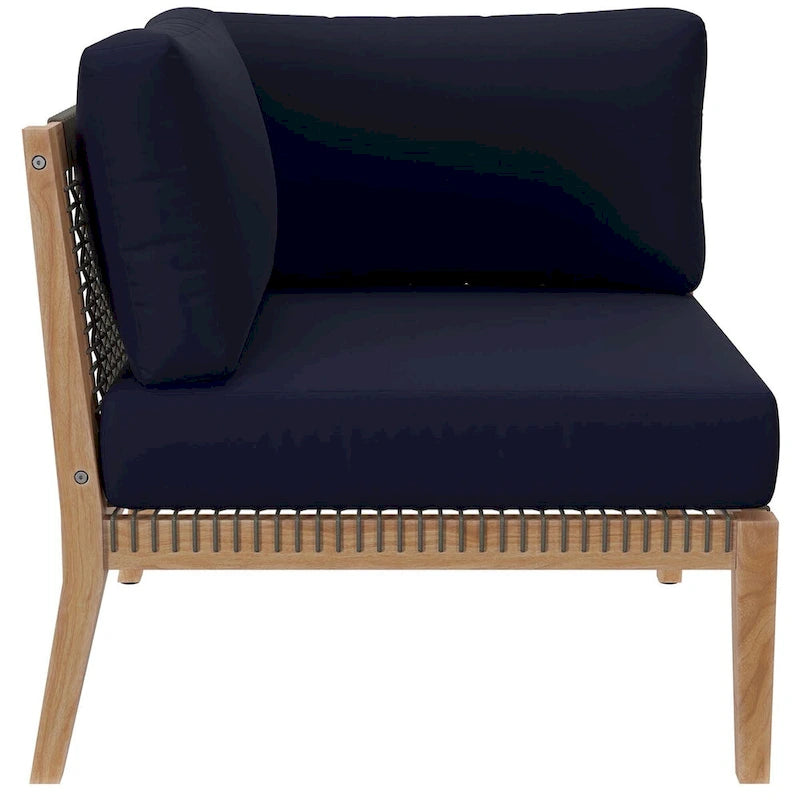 Chaise d'angle de patio en bois de teck Clearwater Outdoor