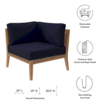 Chaise d'angle de patio en bois de teck Clearwater Outdoor