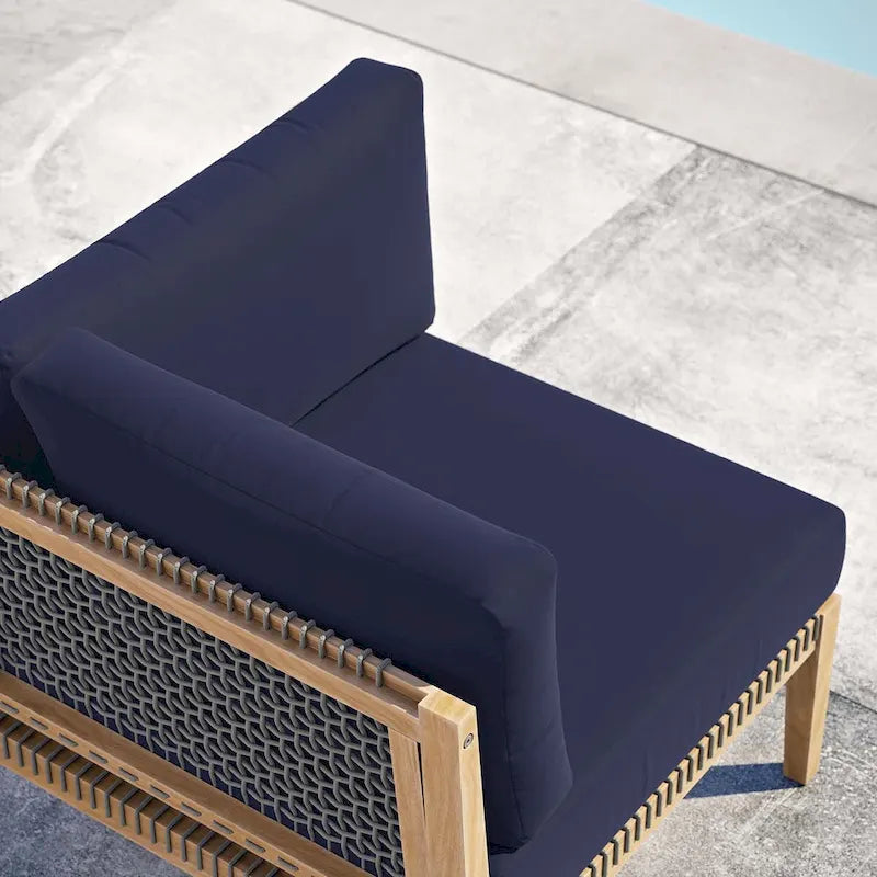 Chaise d'angle de patio en bois de teck Clearwater Outdoor