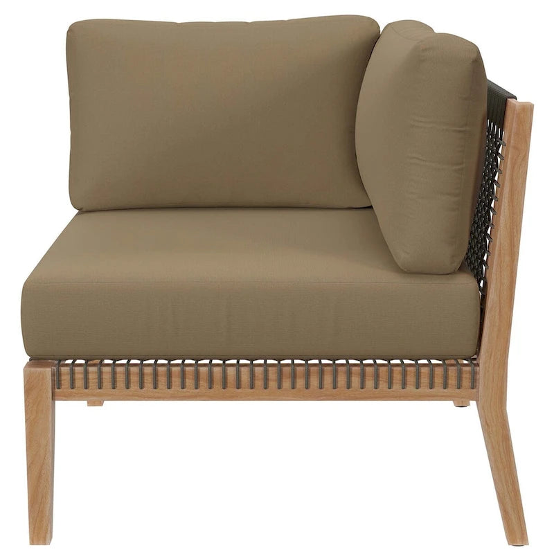 Chaise d'angle de patio en bois de teck Clearwater Outdoor