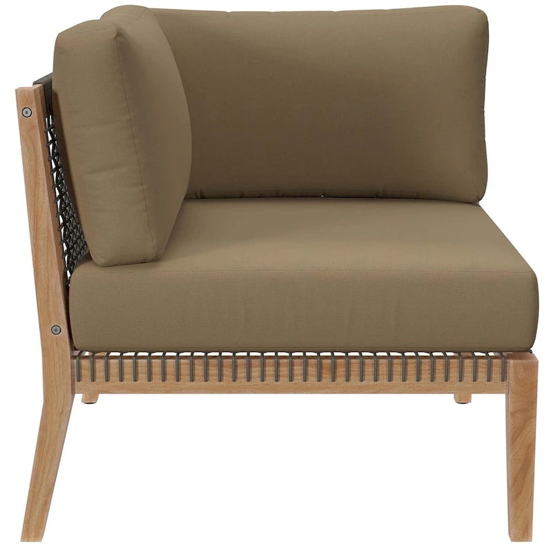 Chaise d'angle de patio en bois de teck Clearwater Outdoor