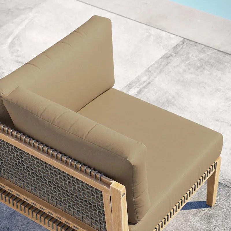 Chaise d'angle de patio en bois de teck Clearwater Outdoor
