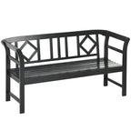 Banc de jardin en bois Outsunny avec dossier et accoudoirs - 61,50 cm (L) x 20,75 cm (l) x 32,75 cm (H)
