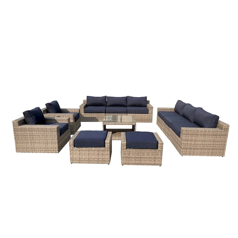 Ensemble de 11 chaises Ventura en rotin