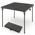 Table de camping pliante avec plateau en PEHD résistant aux intempéries et cadre en acier antirouille