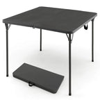 Table de camping pliante avec plateau en PEHD résistant aux intempéries et cadre en acier antirouille