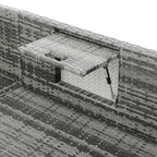 Ensemble de canapé d'angle d'extérieur 5 pièces en résine tressée PE avec table basse relevable