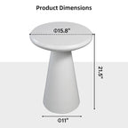 Table d'appoint extérieure Patio Watcher 16 po en béton Mgo en forme de champignon