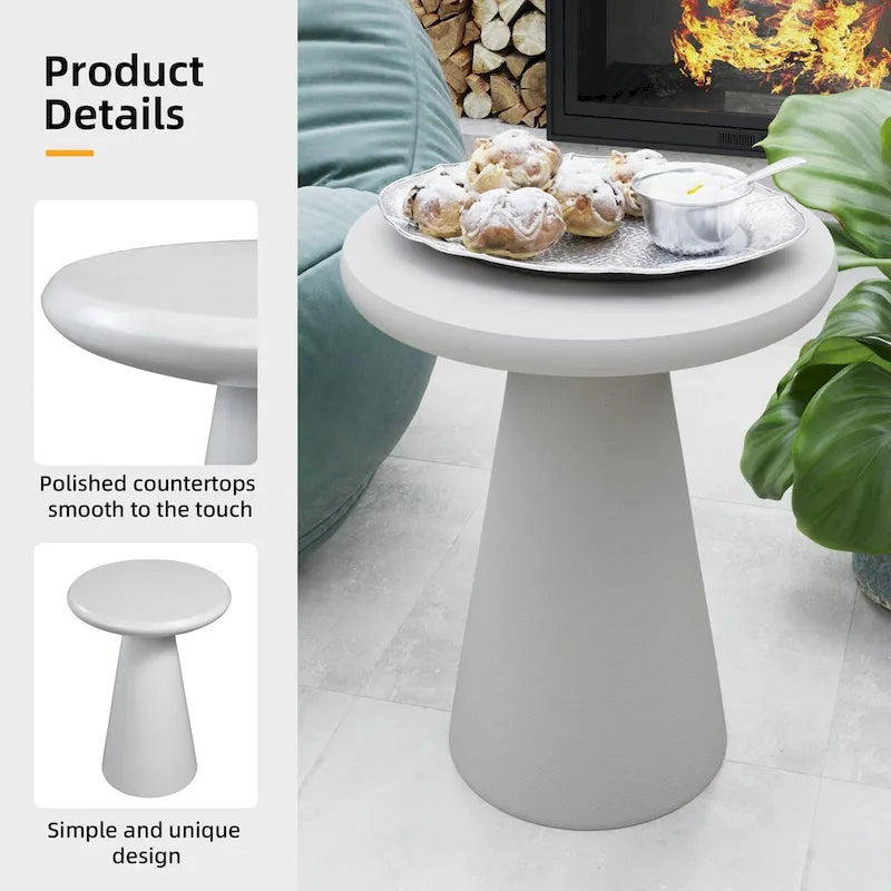 Table d'appoint extérieure Patio Watcher 16 po en béton Mgo en forme de champignon