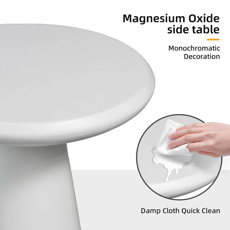 Table d'appoint extérieure Patio Watcher 16 po en béton Mgo en forme de champignon