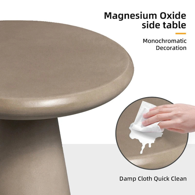 Table d'appoint extérieure Patio Watcher 16 po en béton Mgo en forme de champignon