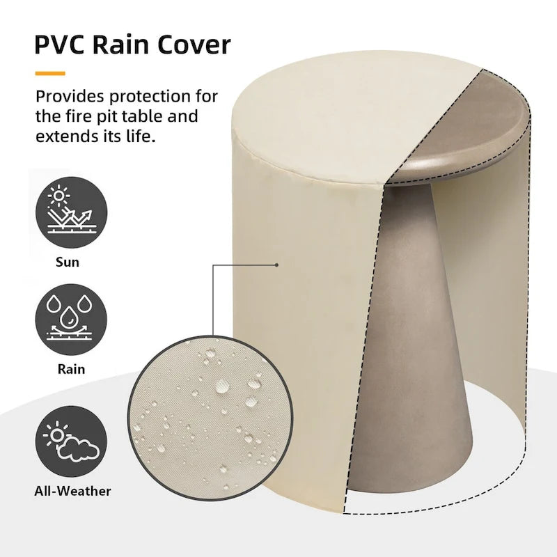 Table d'appoint extérieure Patio Watcher 16 po en béton Mgo en forme de champignon